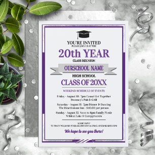 Classic Style School Colors Class Reunion Invitation