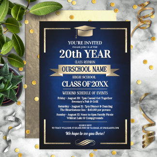 Classic Style School Colors Class Reunion Invitation