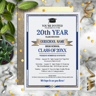 Classic Style School Colors Class Reunion Invitation