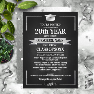 Classic Style School Colors Class Reunion Invitation
