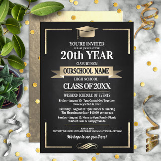 Classic Style School Colors Class Reunion Invitation