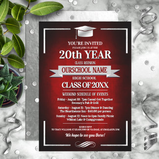 Classic Style School Colors Class Reunion Invitation