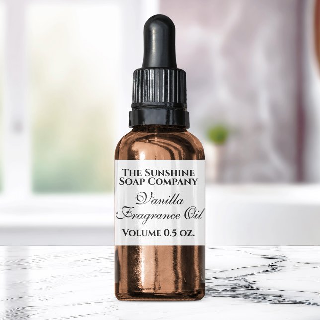 Classic style white mini dropper bottle label (Creator Uploaded)