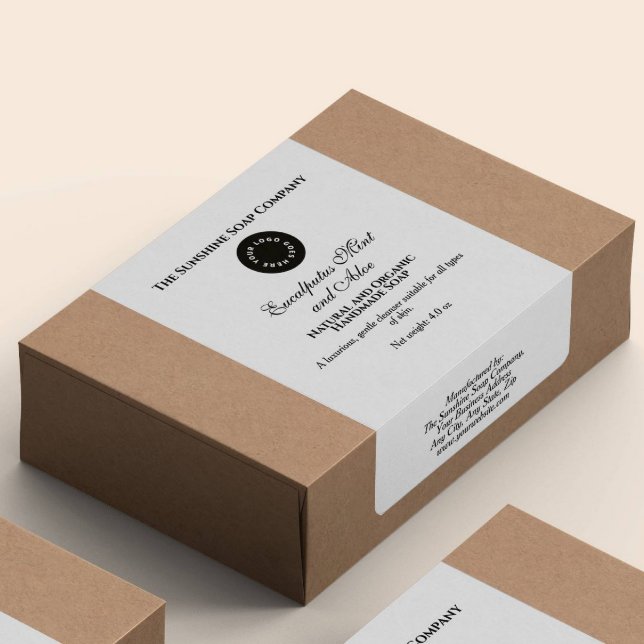 Classic Style White Soap Packaging Label w Logo (Creator Uploaded)