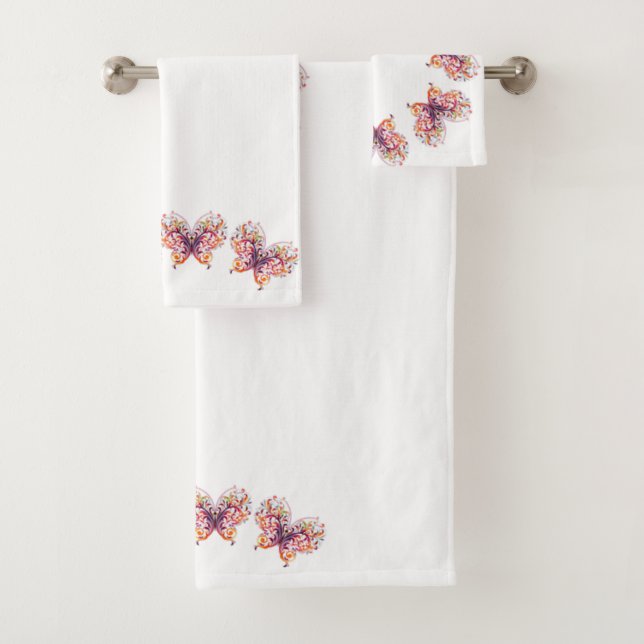 Classic Styles Butterflies Bath Towel Set (Insitu)