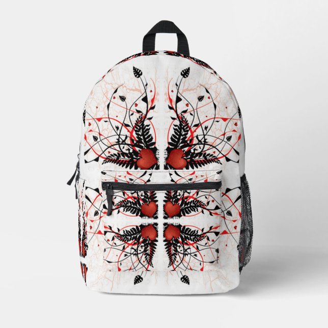 Classic Styles Hearts  Printed Backpack (Front)