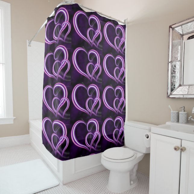 Classic Styles Hearts  Shower Curtain (In Situ)