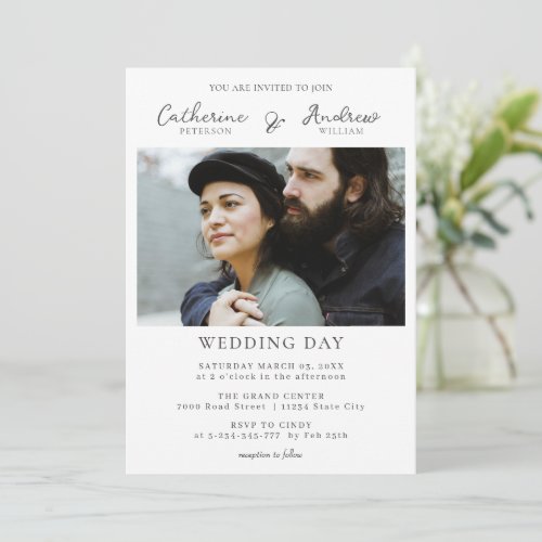 Classic  Stylish Custom Photo Wedding Invitation