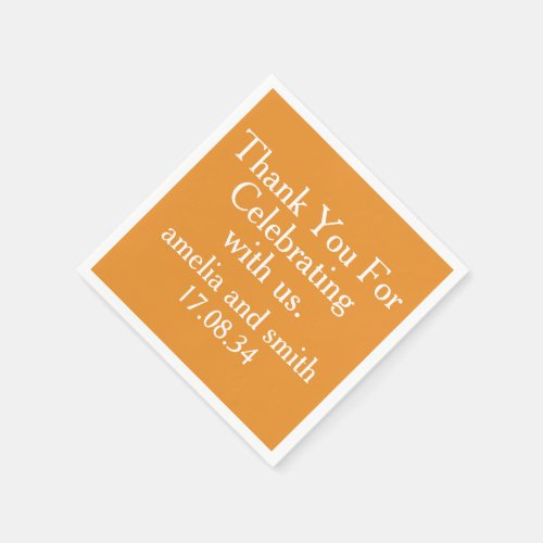 CLASSIC STYLISH ELEGANT CUSTOMIZED NAME WEDDING NAPKINS