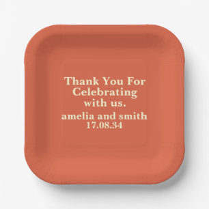 CLASSIC STYLISH ELEGANT CUSTOMIZED NAME WEDDING PAPER PLATES