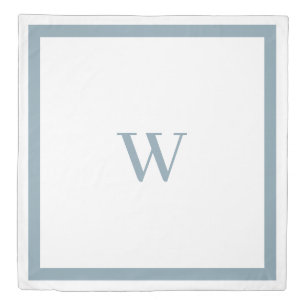 Classic stylish monogrammed blue dusty duvet cove