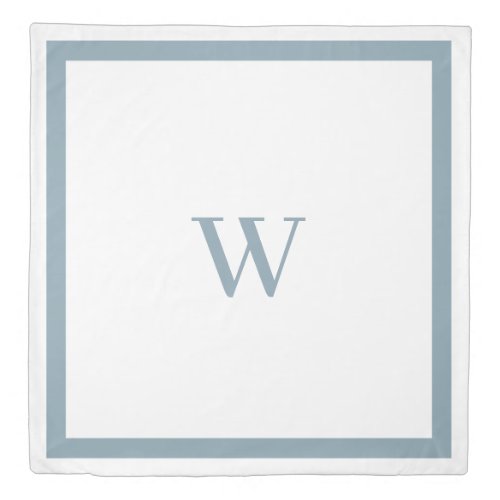 Classic stylish monogrammed blue dusty  duvet cove