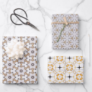 Classic Stylish Nautical Navy Gold and White Wrapping Paper Sheets