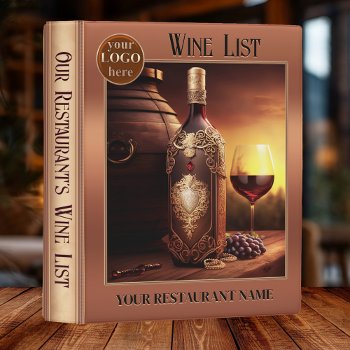 Classic Stylish Restaurant Wine List Mini Binder by sunnysites at Zazzle
