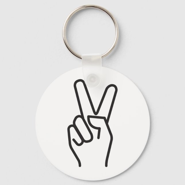 classic stylized victory sign keychain (Front)