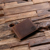 Classic & Suave Brown Genuine Leather Coin Wallet (Front)