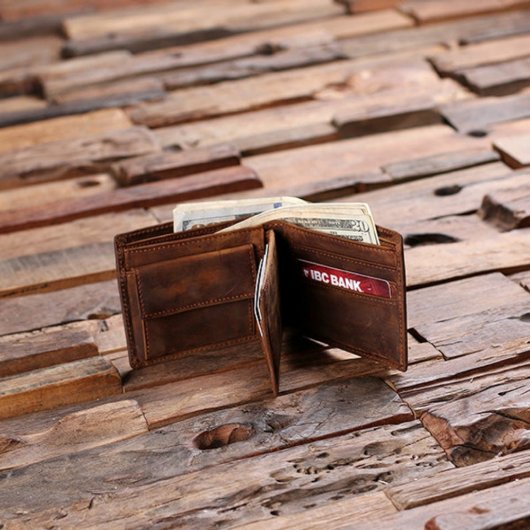 Classic & Suave Brown Genuine Leather Coin Wallet (Inside)