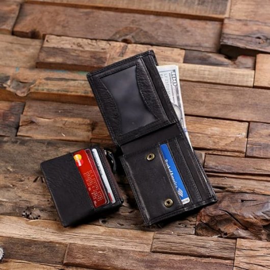 Classic & Suave Genuine Leather Bifold Coin Wallet (Inside)