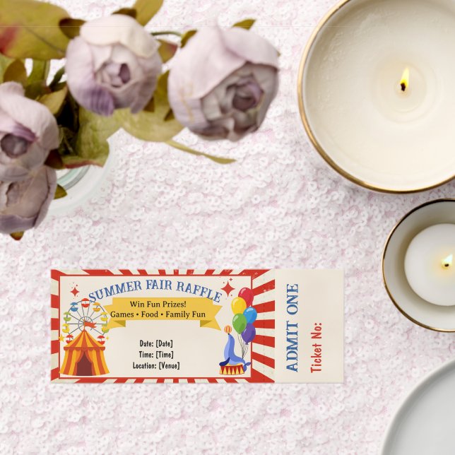 Classic Summer Fair Raffle Ticket Template (Insitu (Wedding))