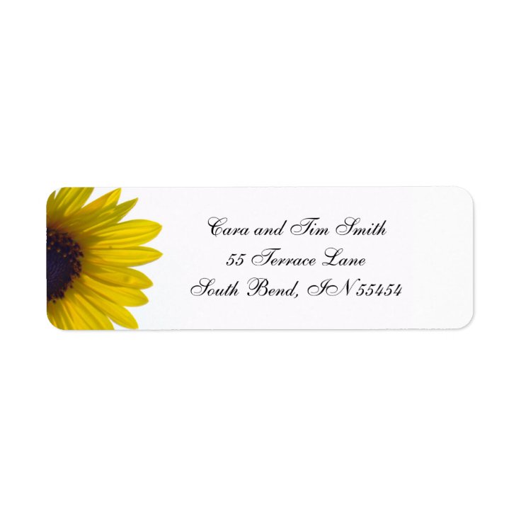 Classic Sunflower Return Address Labels Zazzle