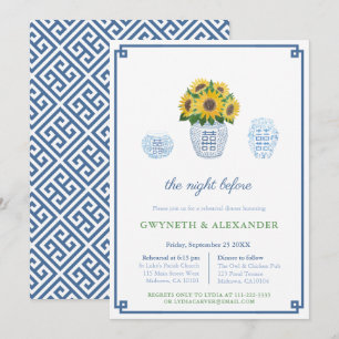 Classic Sunflowers Wedding Rehearsal & Dinner Invitation