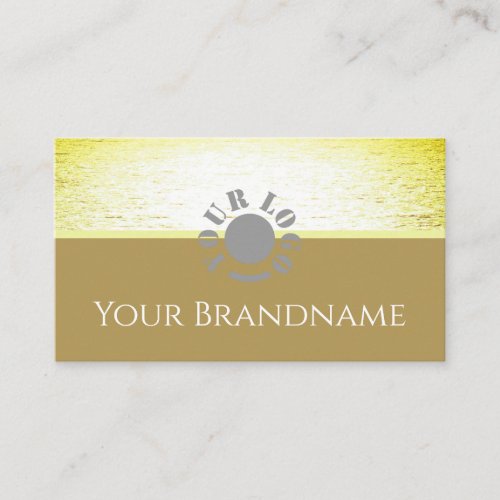 Classic Sunset Yellow Ocean Beige Color with Logo Business Card