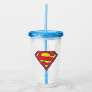 Classic Supergirl Logo with Blue Outline Acrylic Tumbler