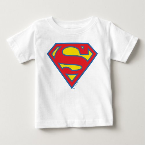 Classic Supergirl Logo with Blue Outline Baby T_Shirt