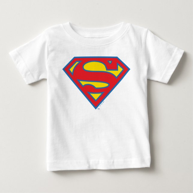 Classic Supergirl Logo with Blue Outline Baby T-Shirt (Front)