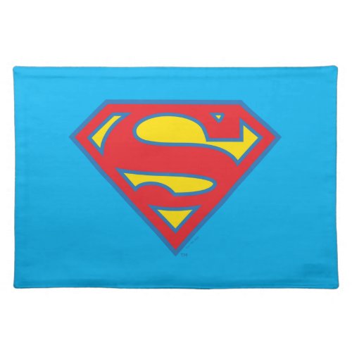 Classic Supergirl Logo with Blue Outline Cloth Placemat