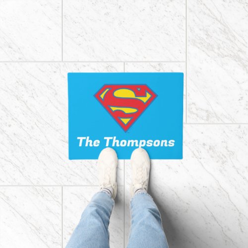 Classic Supergirl Logo with Blue Outline Doormat