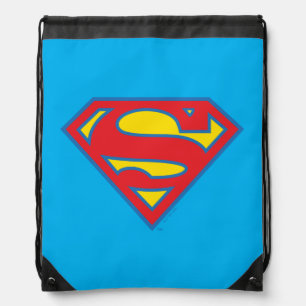 Classic Supergirl Logo with Blue Outline Drawstring Bag