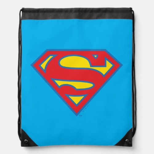 Classic Supergirl Logo with Blue Outline Drawstring Bag