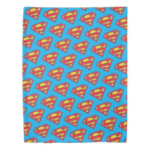 Classic Supergirl Logo with Blue Outline Duvet Cover