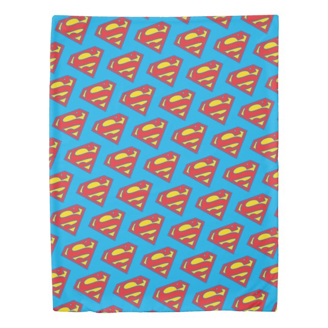 Classic Supergirl Logo with Blue Outline Duvet Cover (Front)