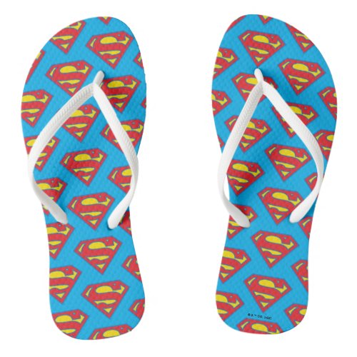 Classic Supergirl Logo with Blue Outline Flip Flops