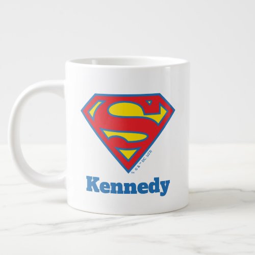 Classic Supergirl Logo with Blue Outline Giant Coffee Mug