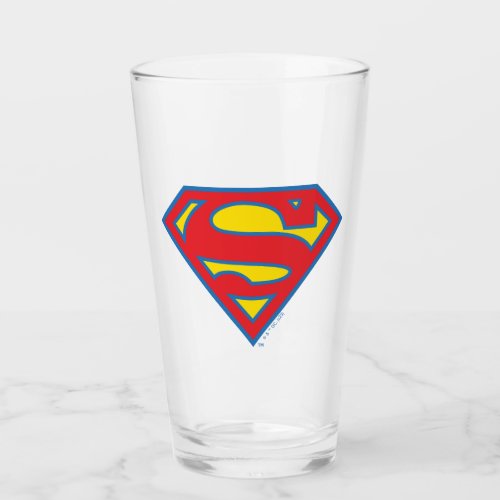 Classic Supergirl Logo with Blue Outline Glass
