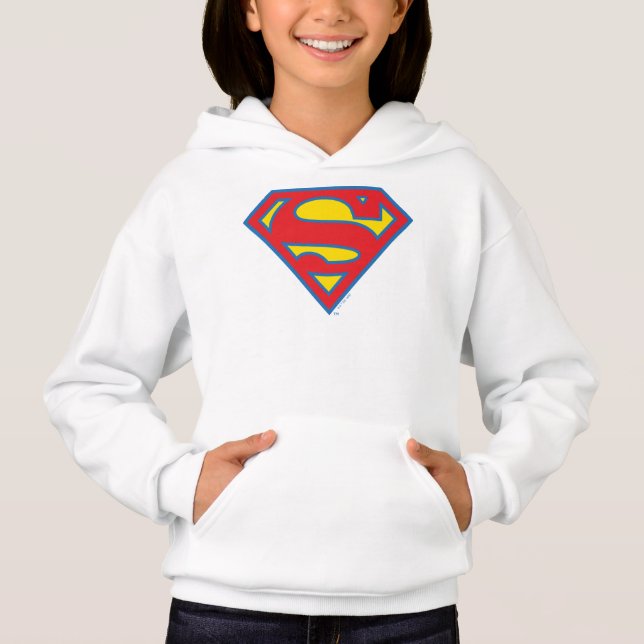 Classic Supergirl Logo with Blue Outline Hoodie (Front)
