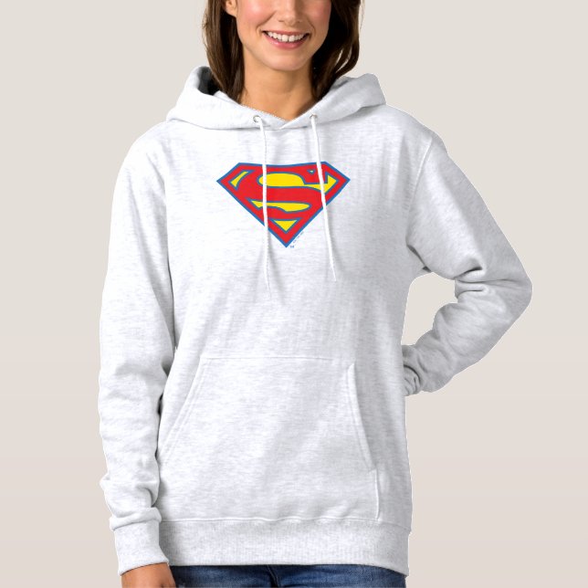 Classic Supergirl Logo with Blue Outline Hoodie (Front)
