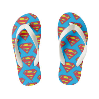 Classic Supergirl Logo with Blue Outline Kid's Flip Flops