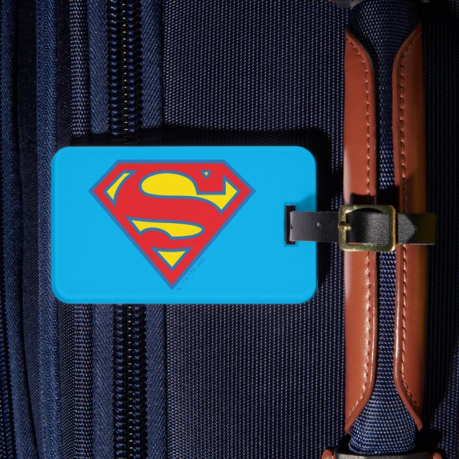 Classic Supergirl Logo with Blue Outline Luggage Tag (Front Insitu 4)