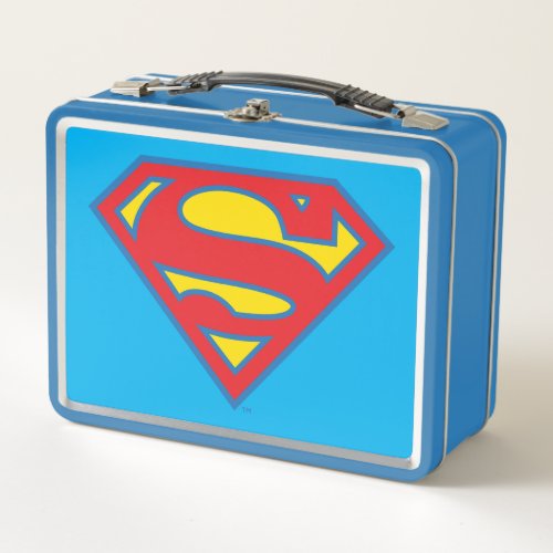 Classic Supergirl Logo with Blue Outline Metal Lunch Box