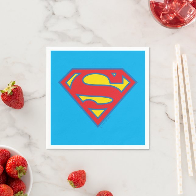 Classic Supergirl Logo with Blue Outline Napkins (Insitu)