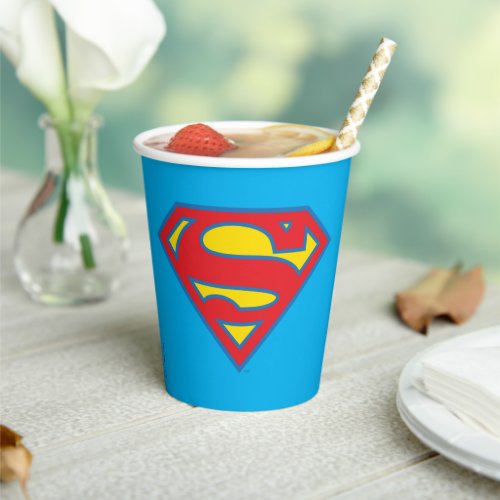 Classic Supergirl Logo with Blue Outline Paper Cups