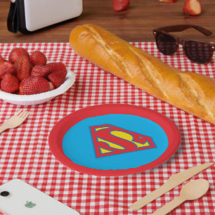Classic Supergirl Logo with Blue Outline Paper Plates