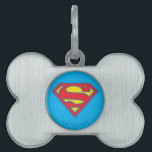 Classic Supergirl Logo with Blue Outline Pet ID Tag<br><div class="desc">Supergirl | Check out this classic Supergirl S-Shield in red and yellow,  outlined in blue!</div>