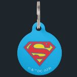 Classic Supergirl Logo with Blue Outline Pet ID Tag<br><div class="desc">Supergirl | Check out this classic Supergirl S-Shield in red and yellow,  outlined in blue!</div>