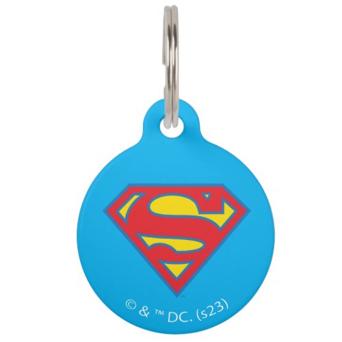 Classic Supergirl Logo with Blue Outline Pet ID Tag