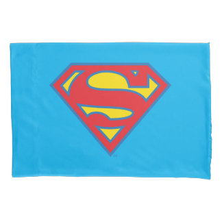 Classic Supergirl Logo with Blue Outline Pillow Case